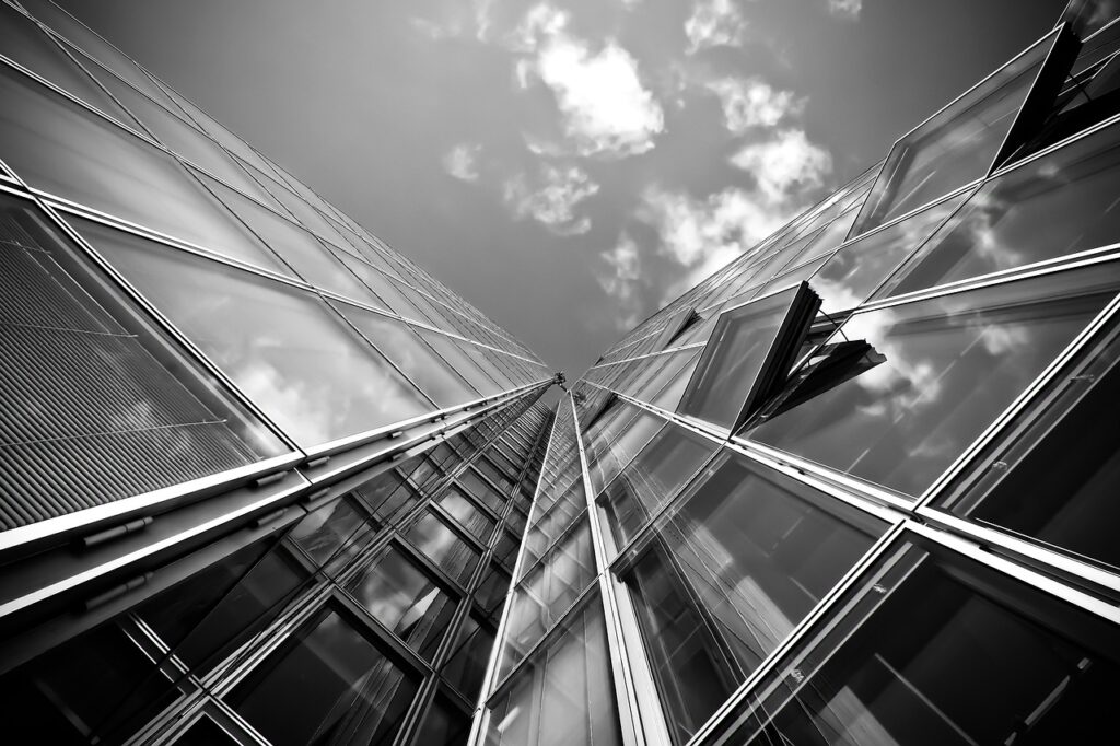 building, architecture, black and white